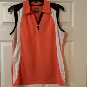 IZOD Women's Coral and Navy Sleeveless Tank Top